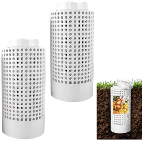 Inground Farm Composter, 2025 New Outdoor In-Ground Compost Bin For Raised Garden Beds And Yards, Composting Bin 2 Gallons, Composter Tumbler Outdoor