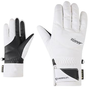 Ziener Guantes de esquí para Mujer KLENN-Z | Gore-Tex, Primaloft, PFC Libre, Blanco, Talla 6,5