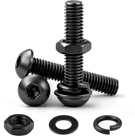 NZNSML 80 Pcs Nuts and Bolts Set M3 x30mm Hex Socket Button Head Screws | Machine Screws ISO 7380 Round Head Pan Bolts Carbon Allen Screw with Nuts and Washers Full Thread for Furniture Installation