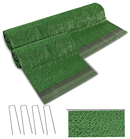 Kunstrasen, Rasenteppich Kunstrasen, Wetterfester Outdoor Teppich in Grün, Kunstrasen Spring, Meterware für Garten Balkone Terrassen Wintergärten, Robuster Teppichboden als Rasen-Alternative (1 * 2M)