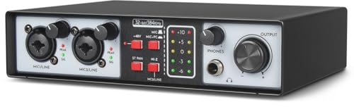 Stineng 2 i 2 ut USB ljudgränssnitt 32-bitars/384 KHZ studiodelar inspelning ljudkort professionell ljudkort 48 V