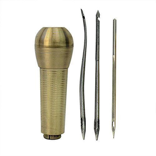 Herramienta Lezna Punzon Intercambiable Coser Cuero + 3 Agujas Profesional 4384