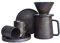 globe faith Pour Over Ensemble de cafetière en céramique artisanale passoire à café pot à partager tasse à café et soucoupe ensemble cadeau vintage unique glaçure métallique