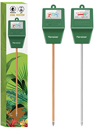 Kensizer - Medidor de Suelo, de Humedad y pH, Kit para jardinería y Agricultura, sonda Digital para Plantas, higrómetro para Interior y Exterior, no Requiere Pilas