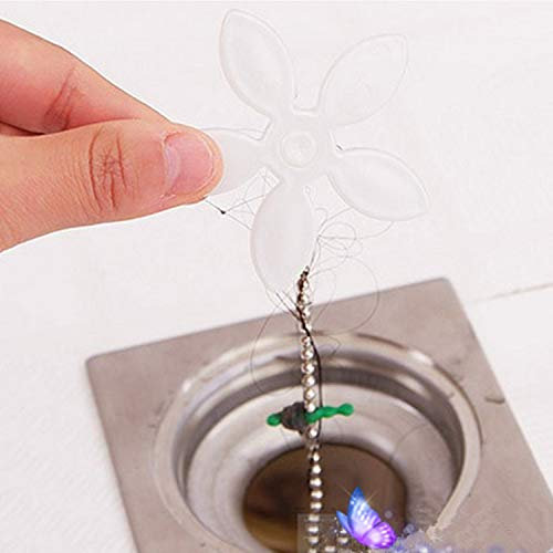 5PCS Forme de Fleur Chaîne de Nettoyage pour Siphon de Salle de Bain/Douche Tuyau de Drague Attrape et Enlève Les Cheveux