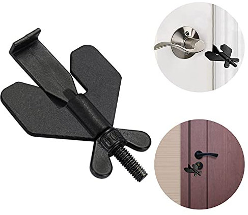 INCREWAY Serrure de porte portable, serrure de porte en acier inoxydable Dispositif de sécurité Serrure de porte de voyage antivol Sécurité supplémentaire et intimité pour la maison, noir