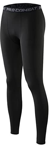 Smatstyle Kompressionshose Herren Sport Leggings Laufhose Lang Tight Atmungsaktiv Baselayer Leggings Trainingshose für Fitness Joggen Basketball (as3, Alpha, l, Regular, Regular, Reines Schwarz)