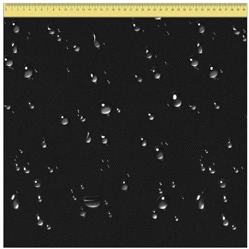 DreamRoots Segeltuch Wasserdicht - Polsterstoff Meterware 160 cm breit - Wasserabweisender Stoff 220 g/m2 600D - Markisenstoff Wasserdicht Meterware Schwarz 2M