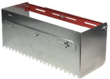 Llana dentada Extensible Regulable - Deslizador de mortero Cajon Plana Peine Caja paleta para Colocación de Baldosas azulejos losas Espátula Dentada extensible con Mango tirador acero galvanizado