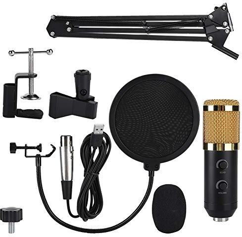 Xcello Set Microfono a Condensatore USB con Supporto Antiurto E Filtro Anti-pop Per Intrattenimento Vocale Online, Canto in Rete