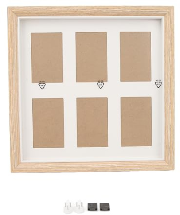 Hapivida Marco de Fotos 6 Imágenes, Marco de Madera con 6 Aperturas de 3 Pulgadas para Pared y Escritorio, Ideal para Collages de Fotos, Regalos para Cumpleaños y Navidad