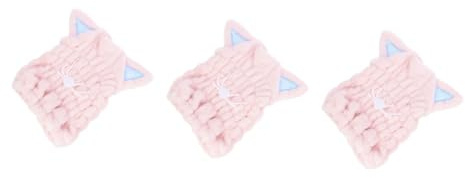 MAGICLULU 3St schnelltrocknend Hut für trockenes Haar kinder waschlappen hair mask haarmaske Bademütze Handtücher schnelle Haarkappe Haartrockenhaube Karikatur trockene Haarkappe Schal Rosa