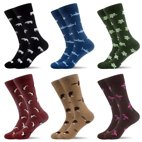 WeciBor 6/12 pares de calcetines para hombre de algodón peinado, sin costuras, cómodos y transpirables, calcetines de negocios con motivos para oficina, traje y vida cotidiana, Negro/Rojo/Azul/Violeta