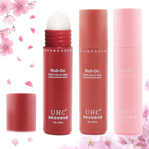 3er Deo Roll-On,Mini Deo,Deoroller,Antitranspirant Roll On,Deodorant mit Floralem Duft,deo Damen,Deoroller Herren,Wirksam Gegen Schwitzen und Geruchsbildung,langanhaltende Frische