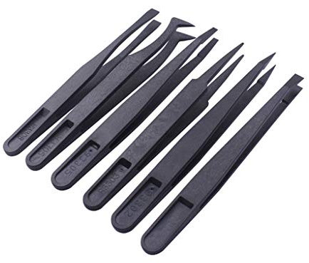 Lot de 6/8 pinces antistatiques en plastique pour téléphone/PC/montre, travail de laboratoire, tampon, épilation cosmétique, pratique
