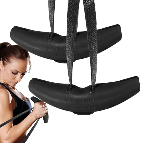 Neutral Grip Pull up Handles | Home Gym Cable Handles - 1 Pair Non-Slip Attachments with Adjustable Resistance Band for Body Workout Core Leg Muscle Arm Bacck