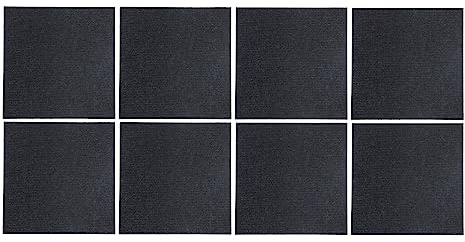 Piastrelle autoadesive per Moquette, 9 Pezzi, 12 x 12 Pollici, Staccabili e attaccabili, Lavabili, Resistenti all'olio, per Proteggere Il Pavimento (Nero)