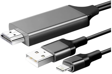 Videokabel, kompatibel med iPhone, 14 13 12 11 Pro Max, iPad Mini-belysning till HDMI-kompatibel TV-projektor, digital AV-adapter, omvandlare 4K HD(C1)