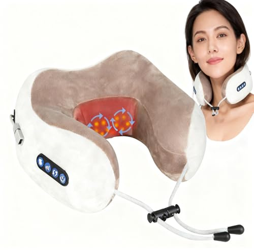 Masajeador Cervical para el Cuello, Masajeador de Cuello y Hombros Inalámbrico, Masaje Cervical Shiatsu, USB Recargable para Hogar, Oficina y Viajes