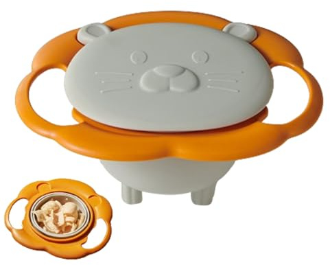 Gyro Bowl | Rotazione a 360° | Design anti-spill, senza fuoriuscite | per bambini | stoviglie lavabili in lavastoviglie | stoviglie durevoli per bambini con base antiscivolo