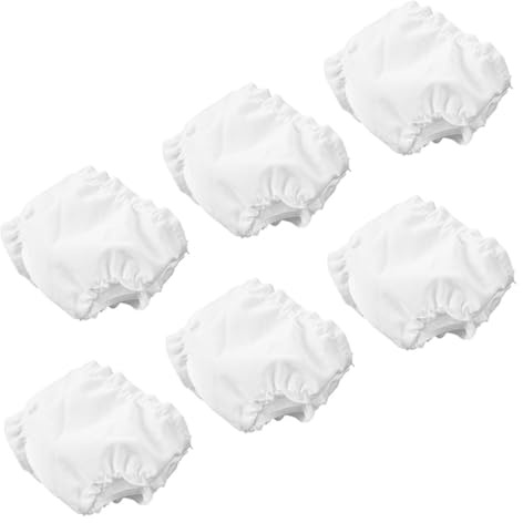 Abaodam Lot de 6 sous-vêtements Réutilisables pour Poupée 10 Pouces, Taille Ajustable, Tissu Doux Blanc, Accessoires de Jeu D'imitation pour Garçon et Filles, Culottes Poupée pour