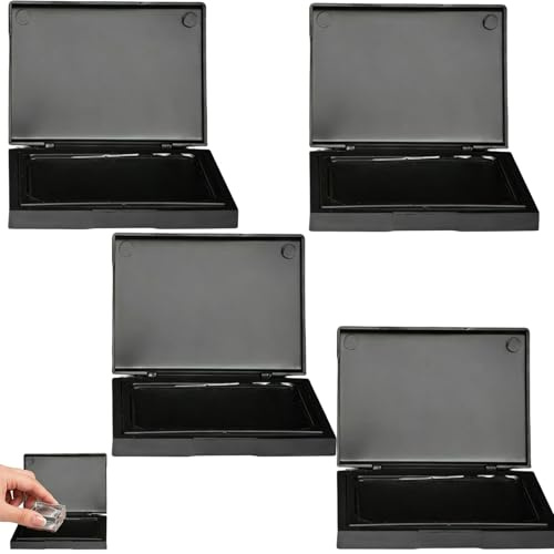 4Pcs Ink Pads for Stamping, Black Ink Pad Set, Professional Stamp Ink Pads for Crafting and Office Use, Ideal for Document Stamping and DIY Projects, Durable Black Ink Stamp Pad Collection
