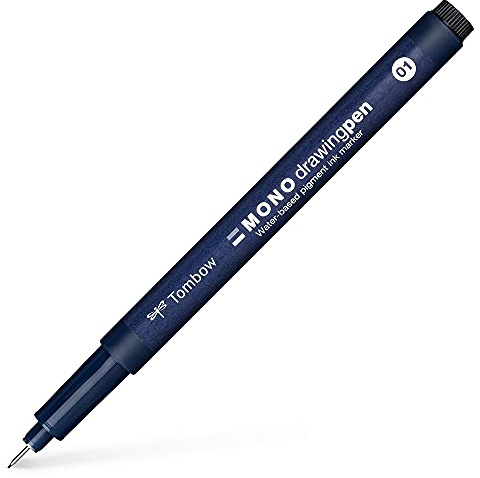 Tombow WS-EFL01 Fineliner MONO drawing pen Strichstärke 01, schwarz