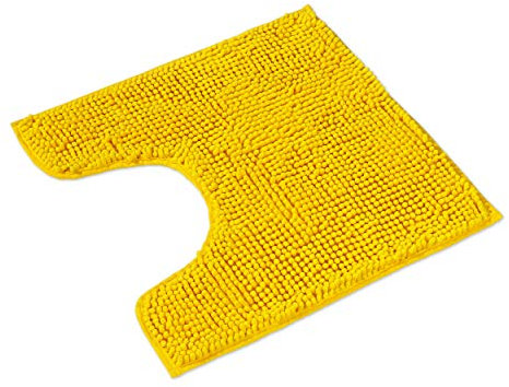 WohnDirect Badematte 45x45cm MIT WC Ausschnitt | Gelb | rutschfest & Waschbar, Badezimmerteppich zum Set kombinierbar, Badvorleger, WC Garnitur, Badteppich, Oeko-TEX Zertifiziert
