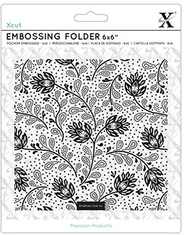 Xcut 6x6 Craft Embossing Folder Abstract Thistles Design, for Card Making, Decoration, Scrapbooking, Stamping, Suitable with Most Cutting Machines, Craft Supplies for Birthday, Christmas, Wedding