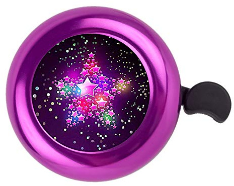Kids Bike Bell, Aluminum Bicycle Bell for Kids Girls Toddlers Gifts, Cute Clear Sound Children's Bike Accessories Bell Ring, Adjustable Size Lovely Bike Horn Purple