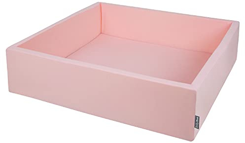 KiddyMoon Piscina di Palline 120X30cm/SENZA Palline Grande Quadrato per Bambini Fabbricato in EU, Rosa