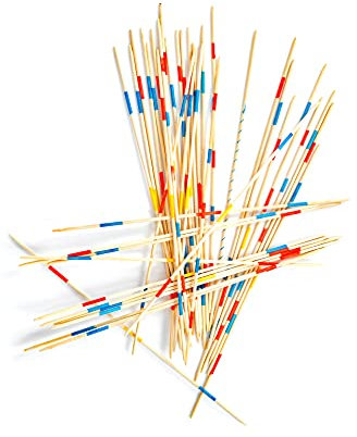 Mikado Spiel XL – 41 Stäbchen aus Holz, 38 cm lang – Klassisches Holzspielzeug für Kinder und Erwachsene