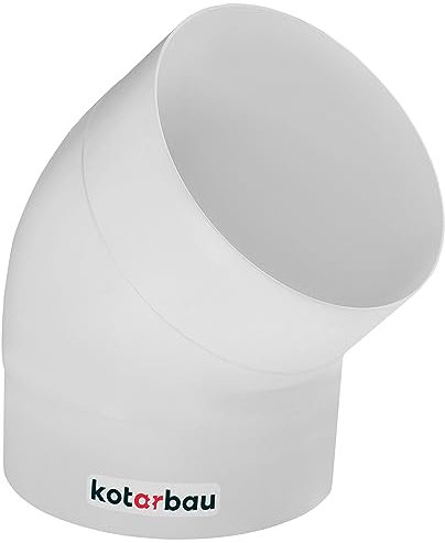 KOTARBAU® Bogen 45° Lüftungsrohr Ø 100 mm mm Abluft-Rohr Kunststoff Weiß