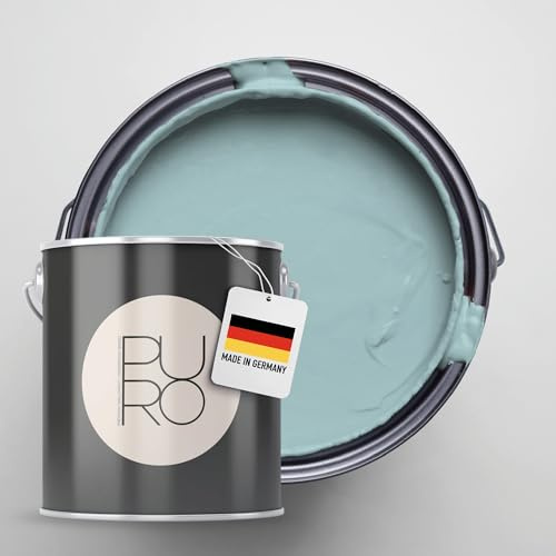 Livingwalls PURO Premium Wandfarbe c4008 - Malerfarbe für Wohnräume und Arbeitszimmer mit sehr hoher Deckkraft - matte hochwertige in Blau - 2,5l