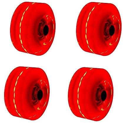 INOOMP 4 Stück Rollschuhräder Aus Pu Mit Leuchteffekt Rollschuh Zubehör Für Doppelreihige Skates Rutschhemmend Für Indoor Und Outdoor Freizeit Und Trainingsrolle