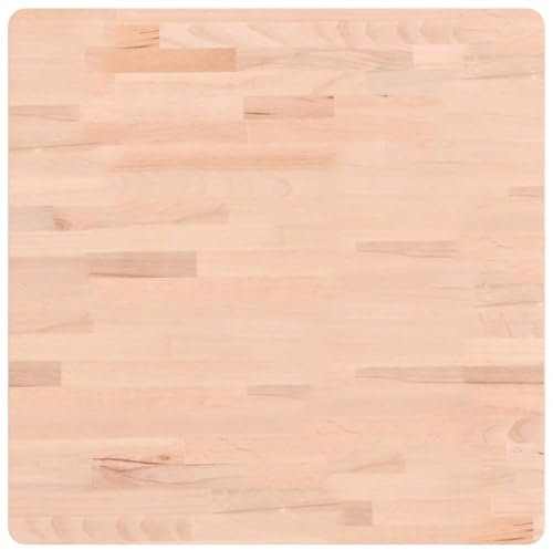 vidaXL Tischplatte, Quadratisch Holzplatte mit 4 abgerundeten Ecken, Holztischplatte Ersatzplatte für Couchtisch, Massivholztischplatte Platte, 60x60x1,5 cm Massivholz Buche