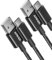 Anker USB C Charger Cable, 2-Pack 1 ft (30 cm) USB to USB C Cable, USB A to USB C Braided Phone Charger Cable for iPhone 15 (Standard Charging), Samsung S22/S21, Huawei, Pixel, iPad, Switch, and More