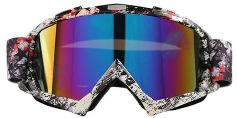 GCBKOPY Occhiali da Moto ATV Dirt Bike Motocross MX Occhiali da Equitazione AntiGraffio Antipolvere Occhiali da Vista UV400 Pieghevoli,13