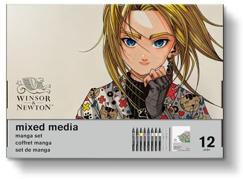 Winsor & Newton 0290197 Promarker Mixed Media - Manga Set - Curated Sets of Artists with the following contents: 6 Promarkers, 2 Fineliners, 2 Promarker Brush, Pencil 2B & Marker Pad