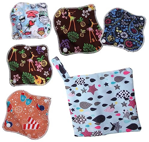 FRCOLOR Menstruationspads Wiederverwendbar 6 Stück Waschbare Menstruationspads Leicht Zu Tragen Für Outdoor-aktivitäten Zufälliger Stil