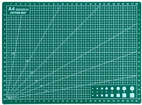 A4 Cutting Mat 30cm x 22cm - Crafting Board Mat, Self Healing, Double Sided, for Quilting, Sewing, Scrap Booking, Fabric & Paper Craft. Flexible, Non-Slip, Accurate Grid Lines & Measurement