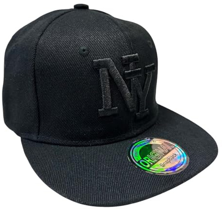 Jeamis Kids NY USA barn snapback baseballkeps keps unisex truckerare startbasebollkeps hatt Hawaii sommar kult för pojkar och flickor, NY svart, one size