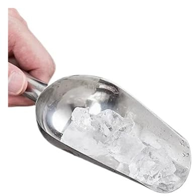 Rostfritt stål iskub skopa bar buffé fest kök krydda godis mjöl mutter skopa torr varor is skopa (20 cm)