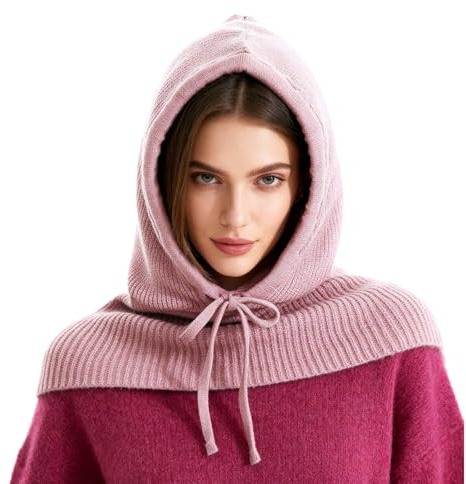 TAGVO Passamontagna 2 in 1 con Sciarpa con Cappuccio, Cappello Invernale a Maglia Antivento, Sciarpa Berretto Morbido e Caldo, Scaldacollo per Uomo e Donna