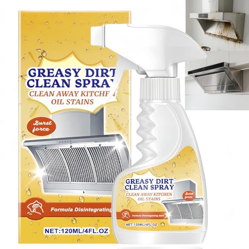 120ML Kitchen Cleaner,New Multifunctional Powerful Kitchen Foam Cleaner & Stain Remover Spray,Grease Remover for Domestic Cooktops,Stainless Steel Cleaner,Surface Cleaner,Cleaning Supplies,Easy to Use