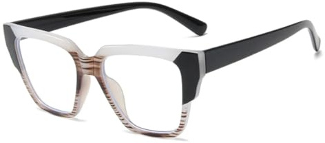 QGGNMGT Gafas de sol con montura de ojo de gato, poligonales, coloridas y a la moda, estilo retro, para hombre y mujer, con montura de leopardo (rayas blancas y negras).