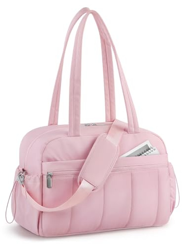HOTUT 24L Blosa Gimnasio Mujer, Bolsa Deporte Niña Yoga con Compartimento Mojado, Bolsa de Viaje Pequeña con Correa Ajustable para Boxeo Fitness Natación Bailar（Rosa）