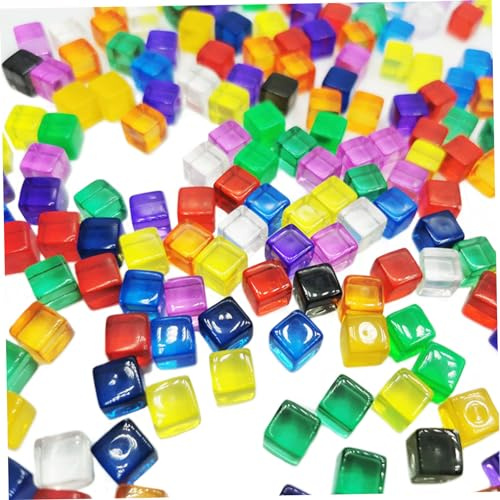 Set di dadi colorati, blocchi traslucidi acrilici da 200 pezzi da 8 mm per l'educazione ai giochi da tavolo
