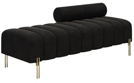 DFHS46JK Entryway Seating Wooden Upholstered Sofa Stool for Living Room Bedroom Walk-in Closet or Bed end Bench for Bedroom