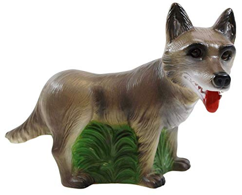 RAKSO Deko Figur böser Wolf Gartenfigur und Märchenfigur Wolf H 20,5 cm stehend aus Kunststoff